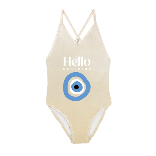 Maillot de bain une pièce Jade santorin hello sunshine