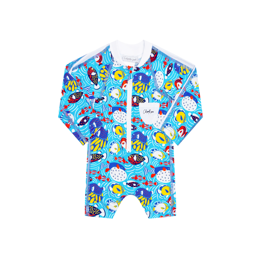 Combinaison de bain Anti UV imprimé Poisson