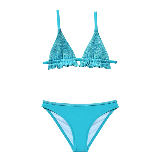 Maillot de bain deux pièces junior gaufré brillant