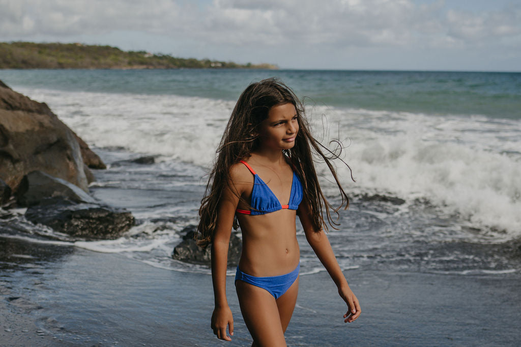 Maillot de bain deux pièces bleuene color junior
