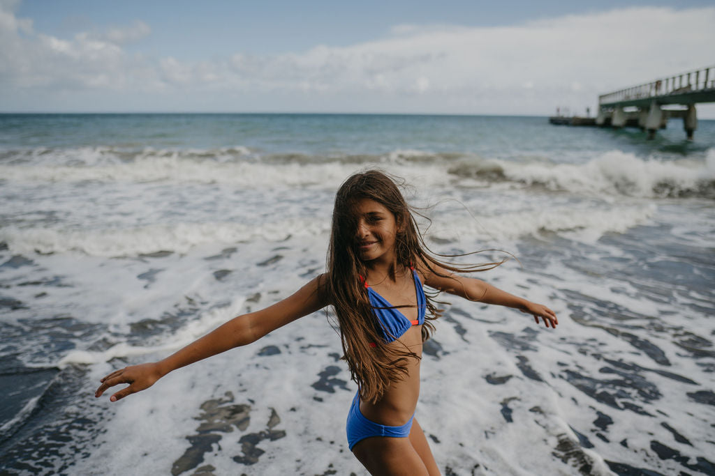 Maillot de bain deux pièces bleuene color junior
