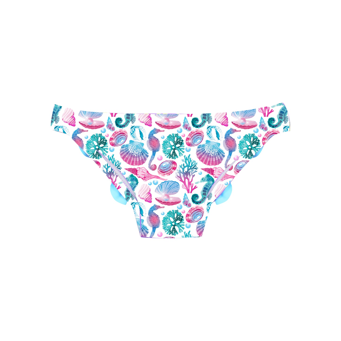 Slip de bain Anti UV volants imprimé Coquillage Cassandra