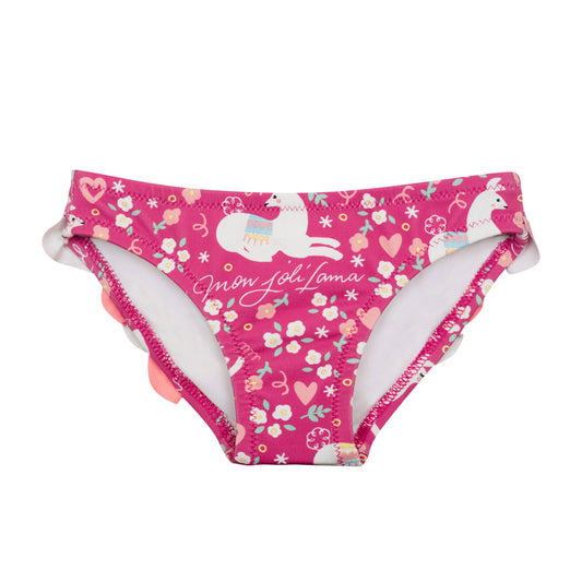 Slip de bain anti-UV bébé lama framboise Cassandra