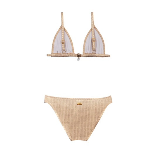 Maillot de bain deux pièces junior gold bijou