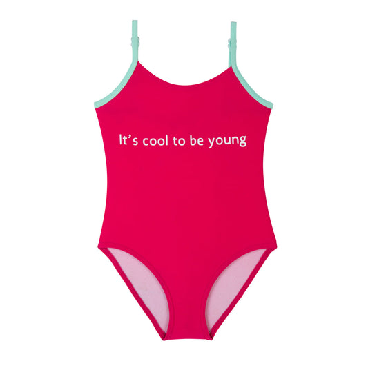 Maillot de bain une pièce enfant Daphné uni fresia