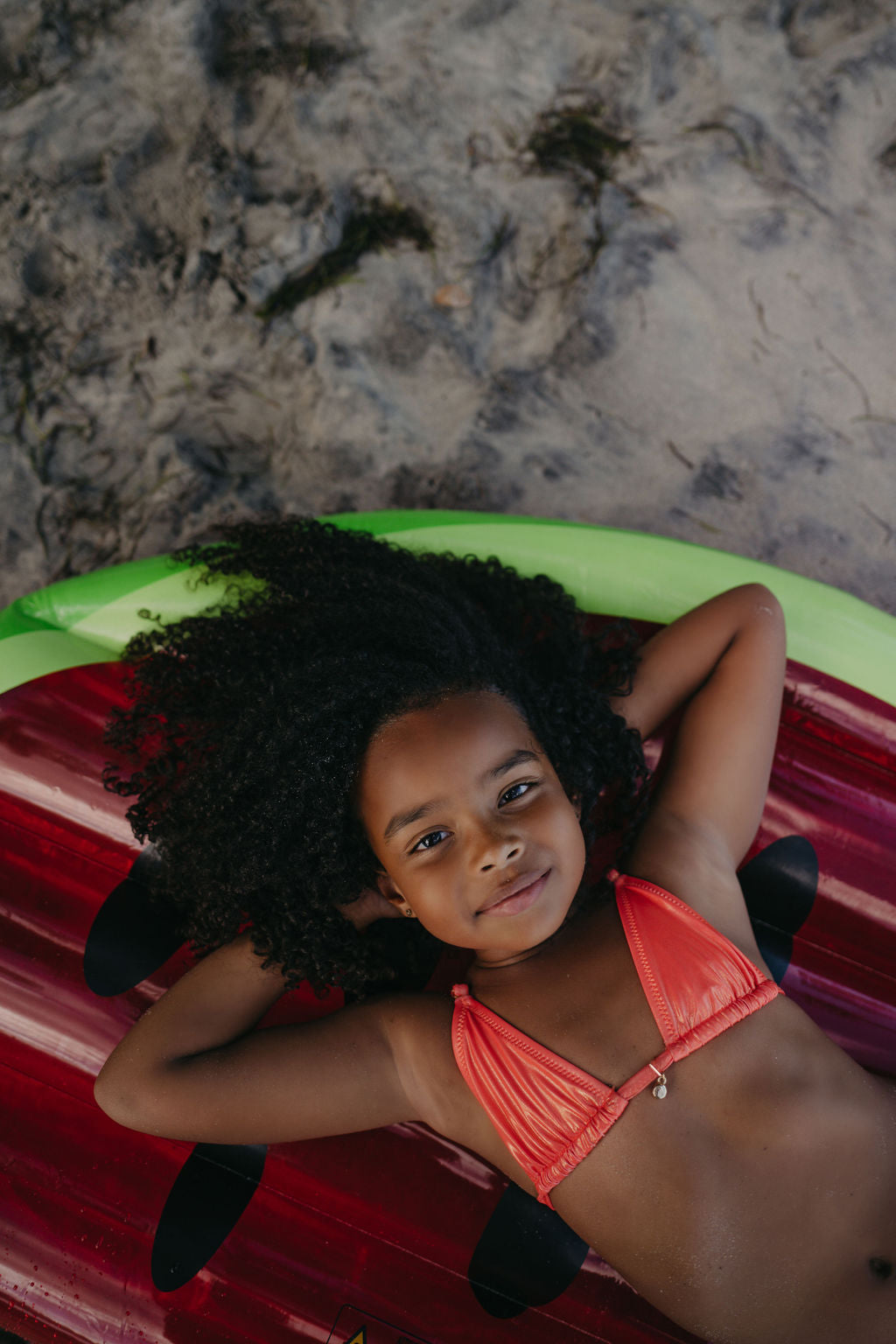 Maillot de bain deux pièces Shiny clémentine junior