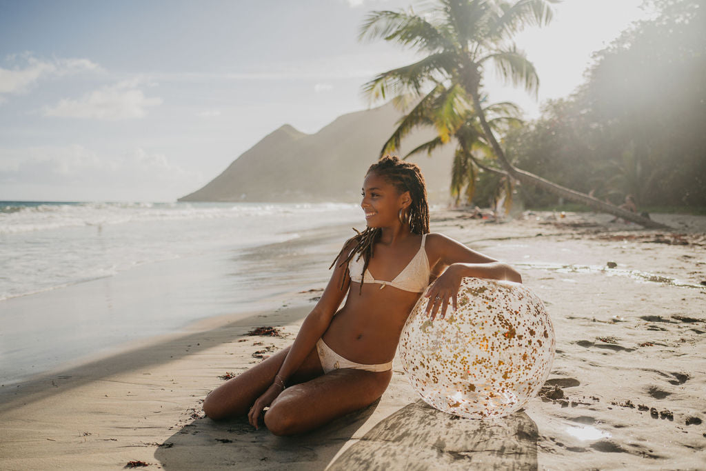 Maillot de bain SABIHA deux pièces Dain paillette or