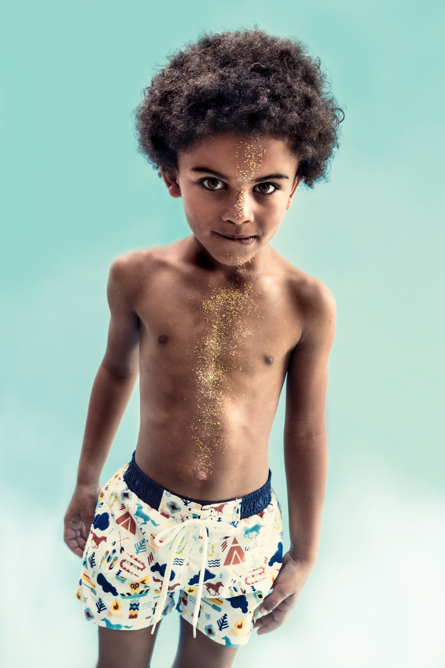 Short de bain Anti UV imprimé Indien Warren