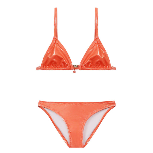 Maillot de bain deux pièces Shiny clémentine junior