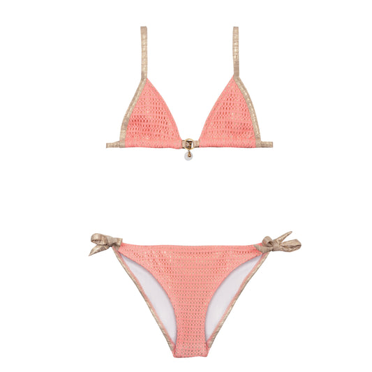 Maillot de bain deux pièces junior Corail noué côté