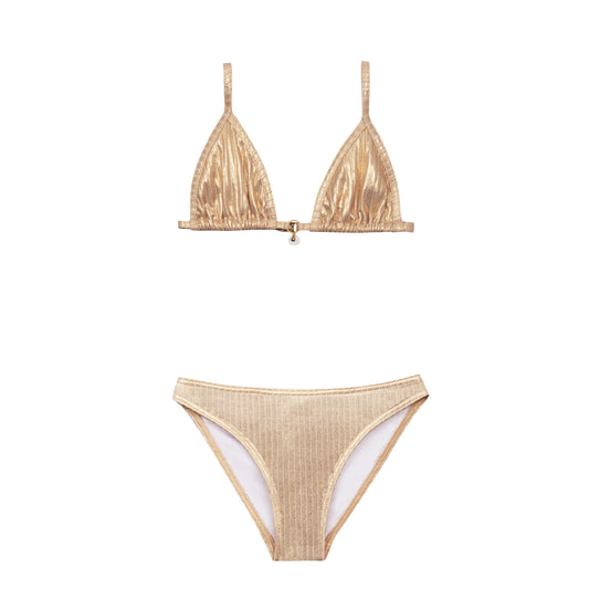 Maillot de bain deux pièces junior gold bijou