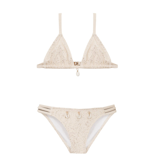 Maillot de bain SABIHA deux pièces Dain paillette or