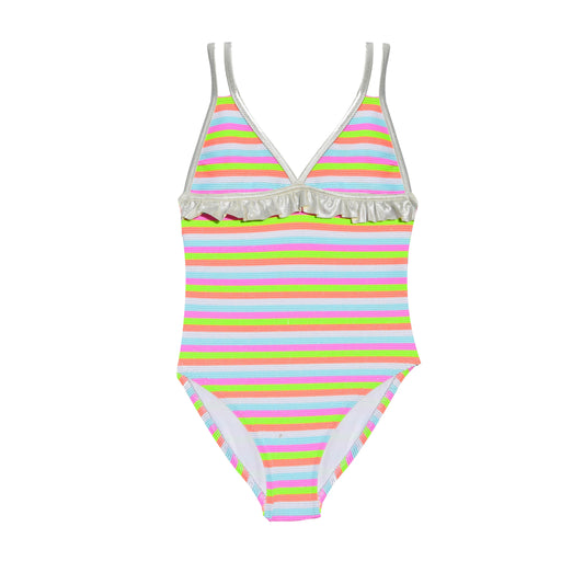 Maillot de bain une pièce Farandol junior fluo