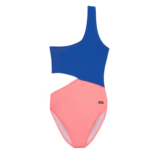 Maillot de bain une pièce junior Luciole bicolor uni