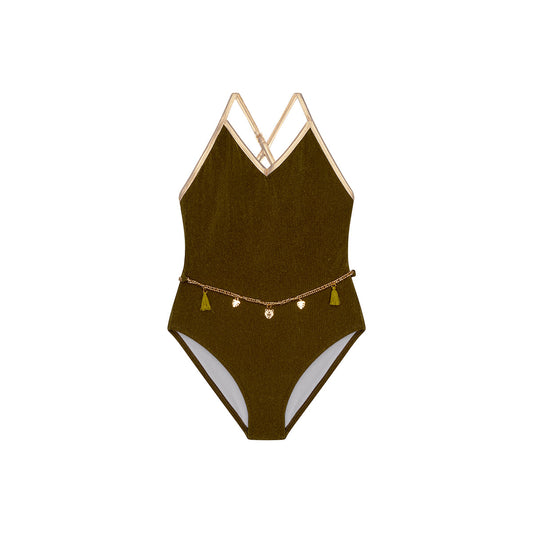 Maillot de bain une pièces Terracotta color chaine junior