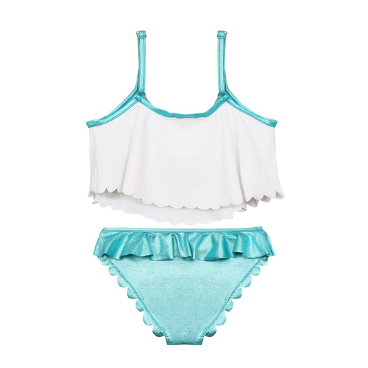 Maillot de bain deux pièces enfant anti UV imprimé Coquillage Coraline color