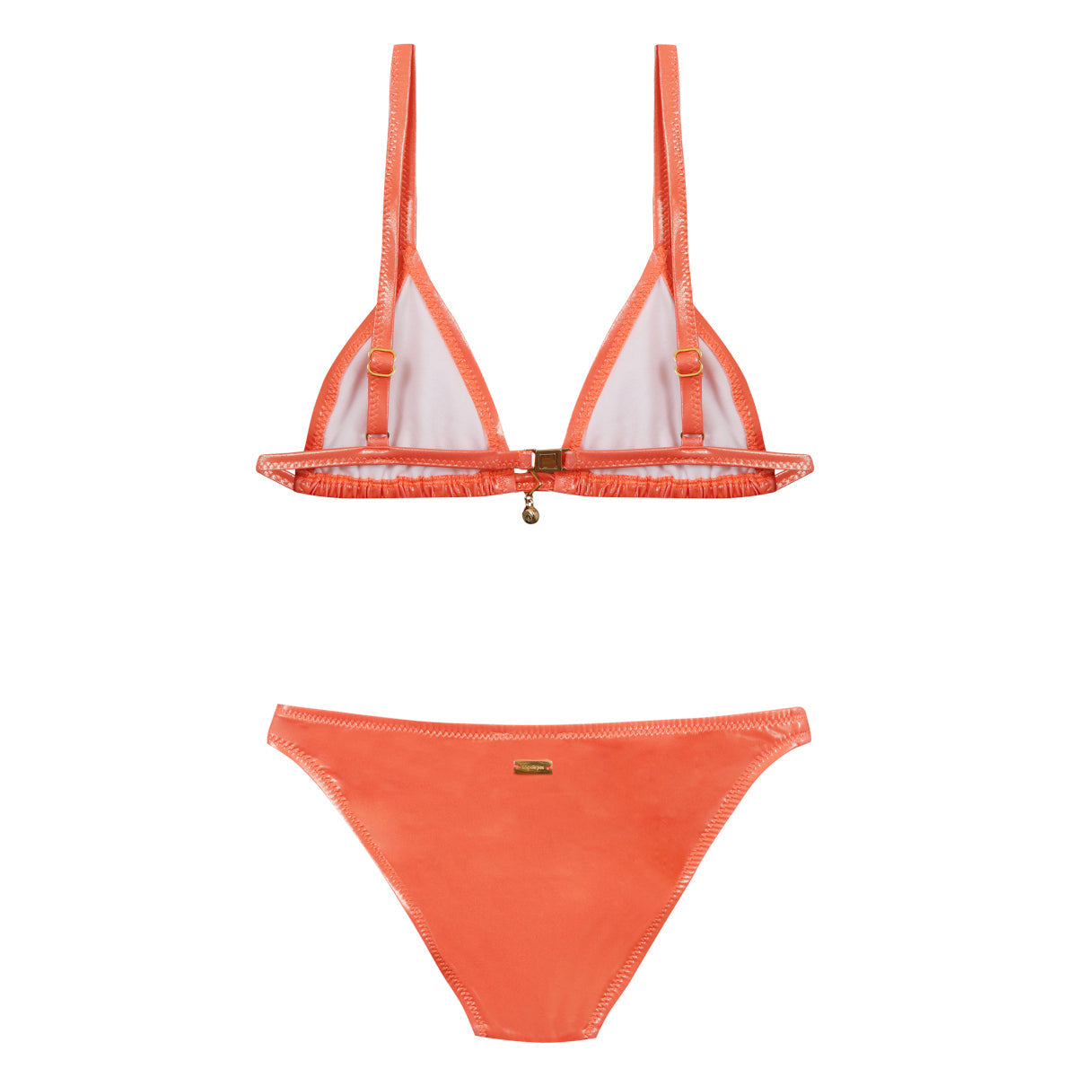 Maillot de bain deux pièces Shiny clémentine junior