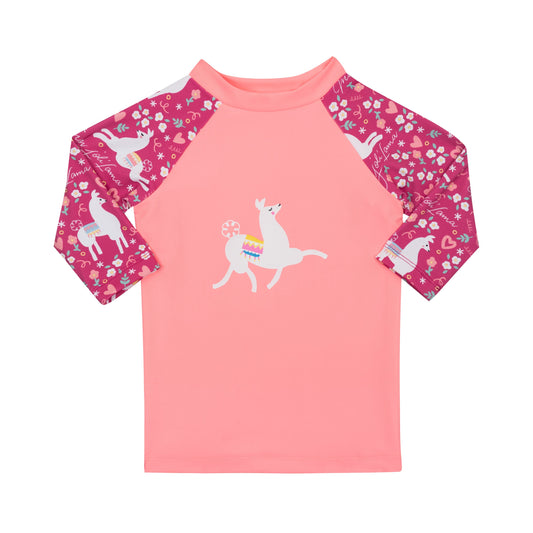 T-shirt de bain Anti UV lama framboise Tom