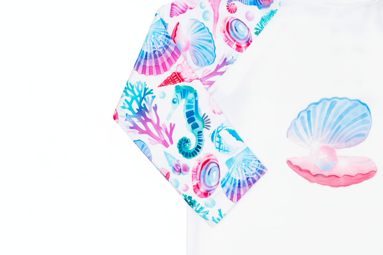 T-shirt de bain Anti UV imprimé coquillage Tom