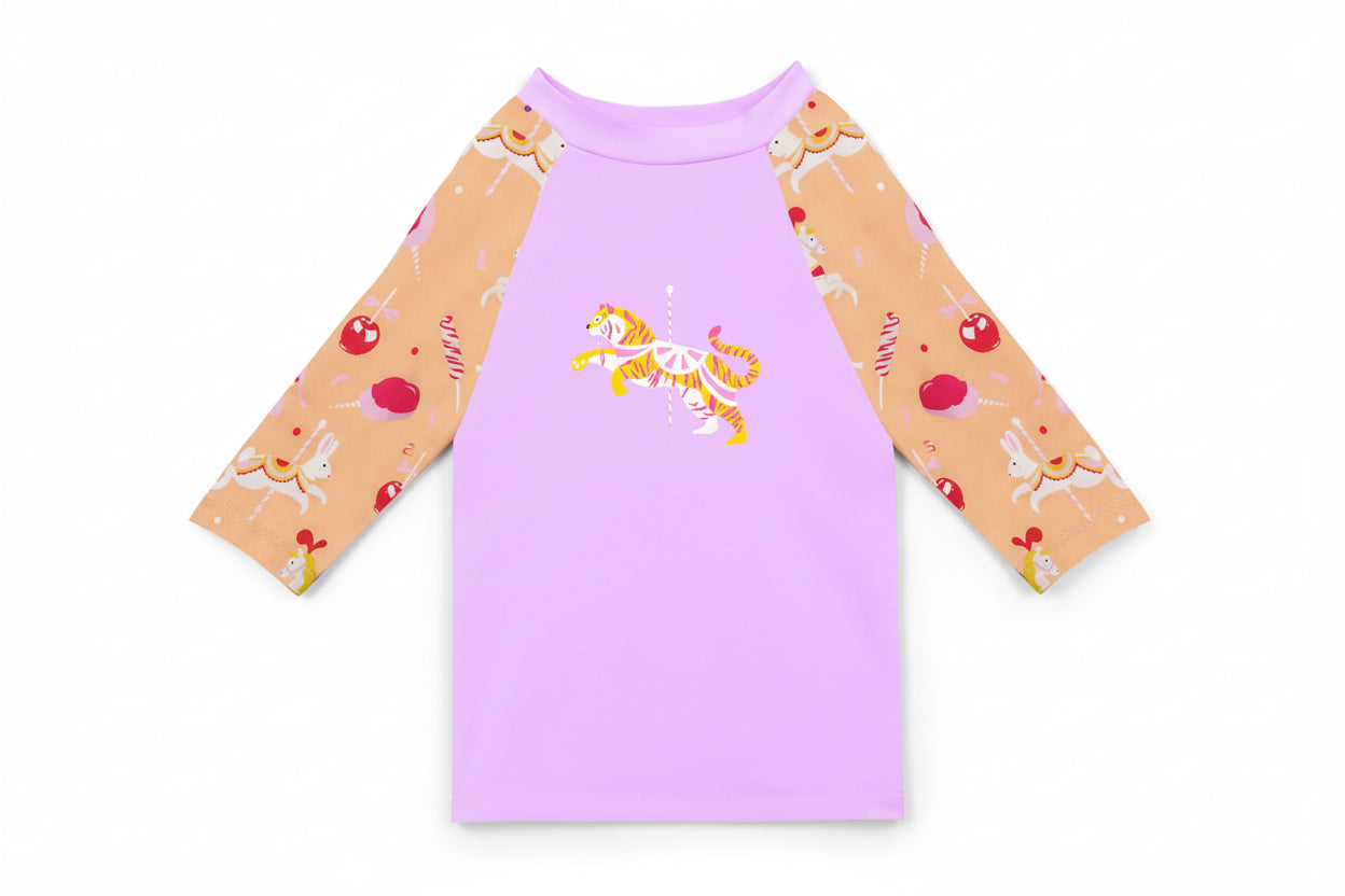 T-shirt de bain Anti UV imprimé carroussel Tom