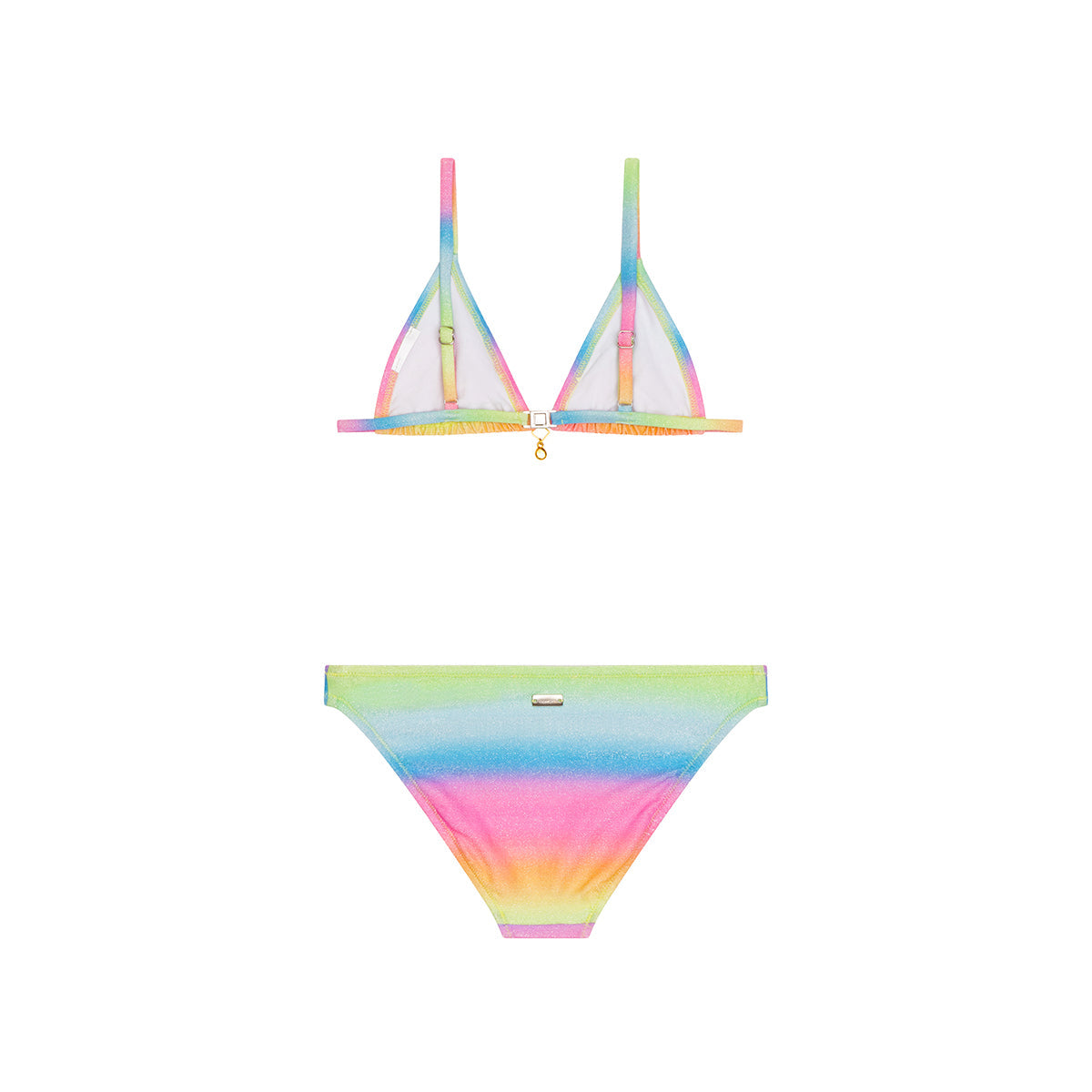 Maillot de bain deux pièces Arc en ciel junior avec bijou strass
