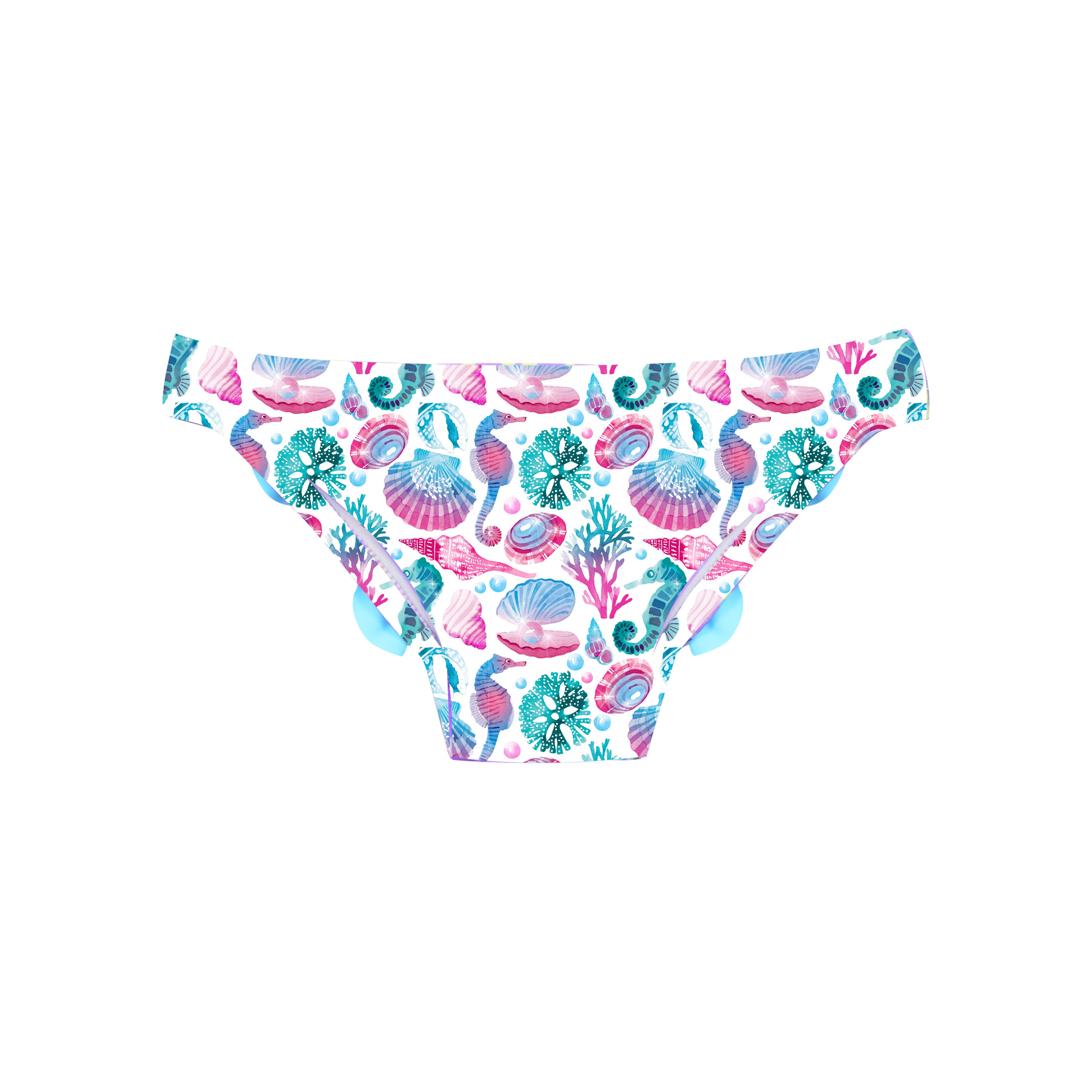 Slip de bain Anti UV volants imprimé Coquillage Cassandra
