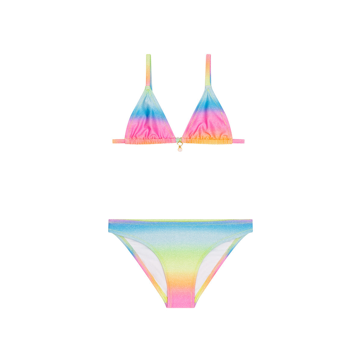 Maillot de bain deux pièces Arc en ciel junior avec bijou strass