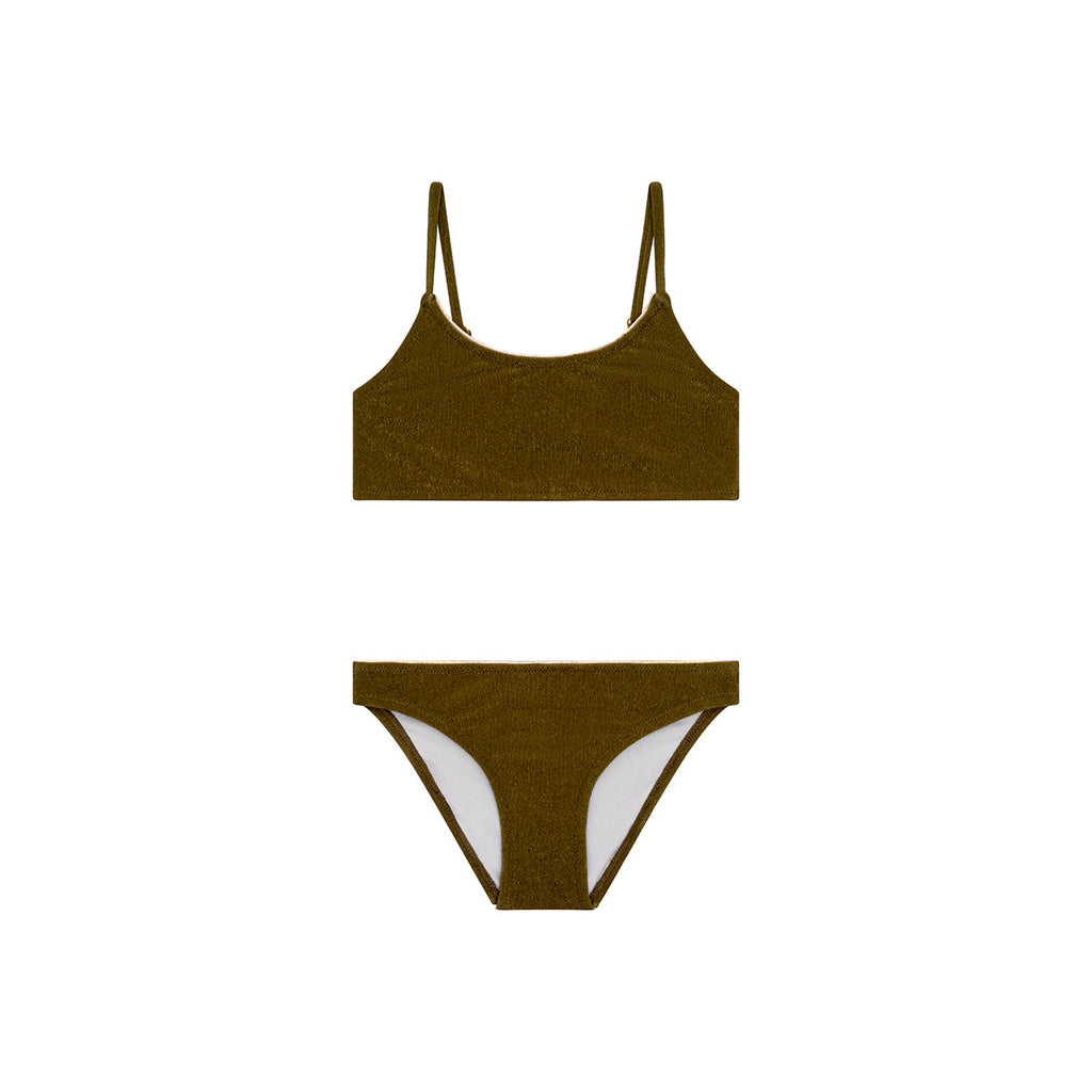 Maillot de bain deux pièces Ilona Kaki Terracotta junior
