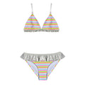Maillot de bain deux pièces junior fluo volant