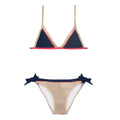 Maillot de bain deux pièces junior or marine noué côté