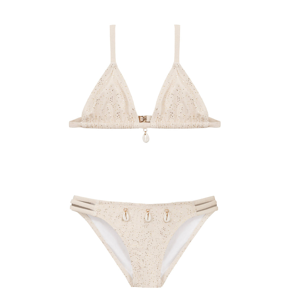Maillot de bain SABIHA deux pièces Dain paillette or