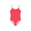 Maillot de bain une pièce Lily framboise éponge bijou junior
