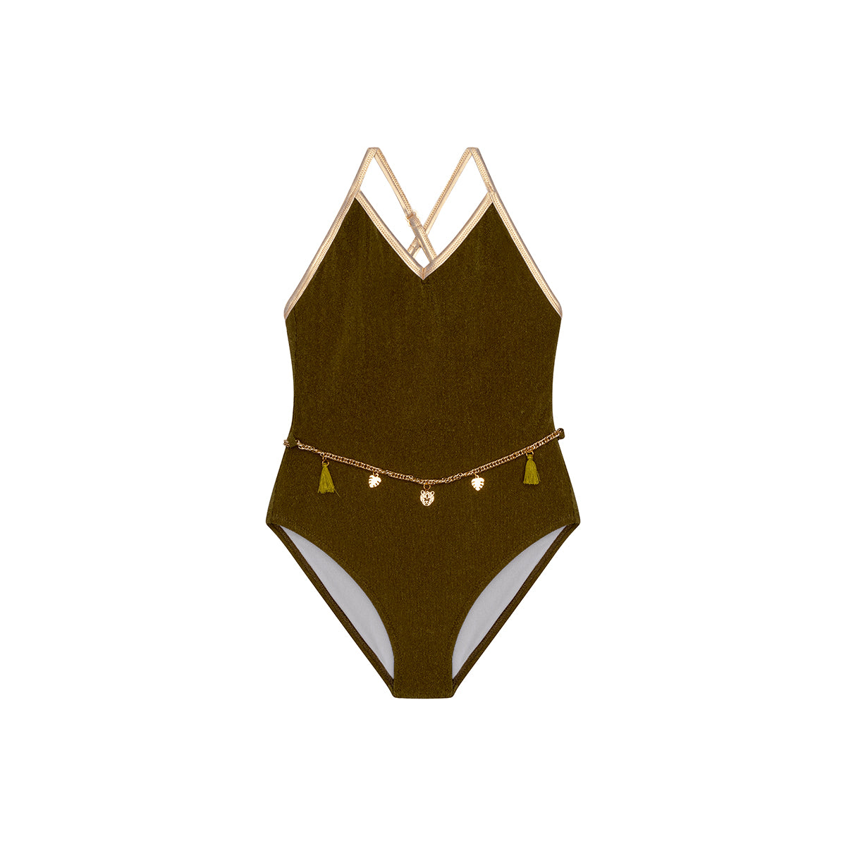 Maillot de bain une pièces Terracotta color chaine junior