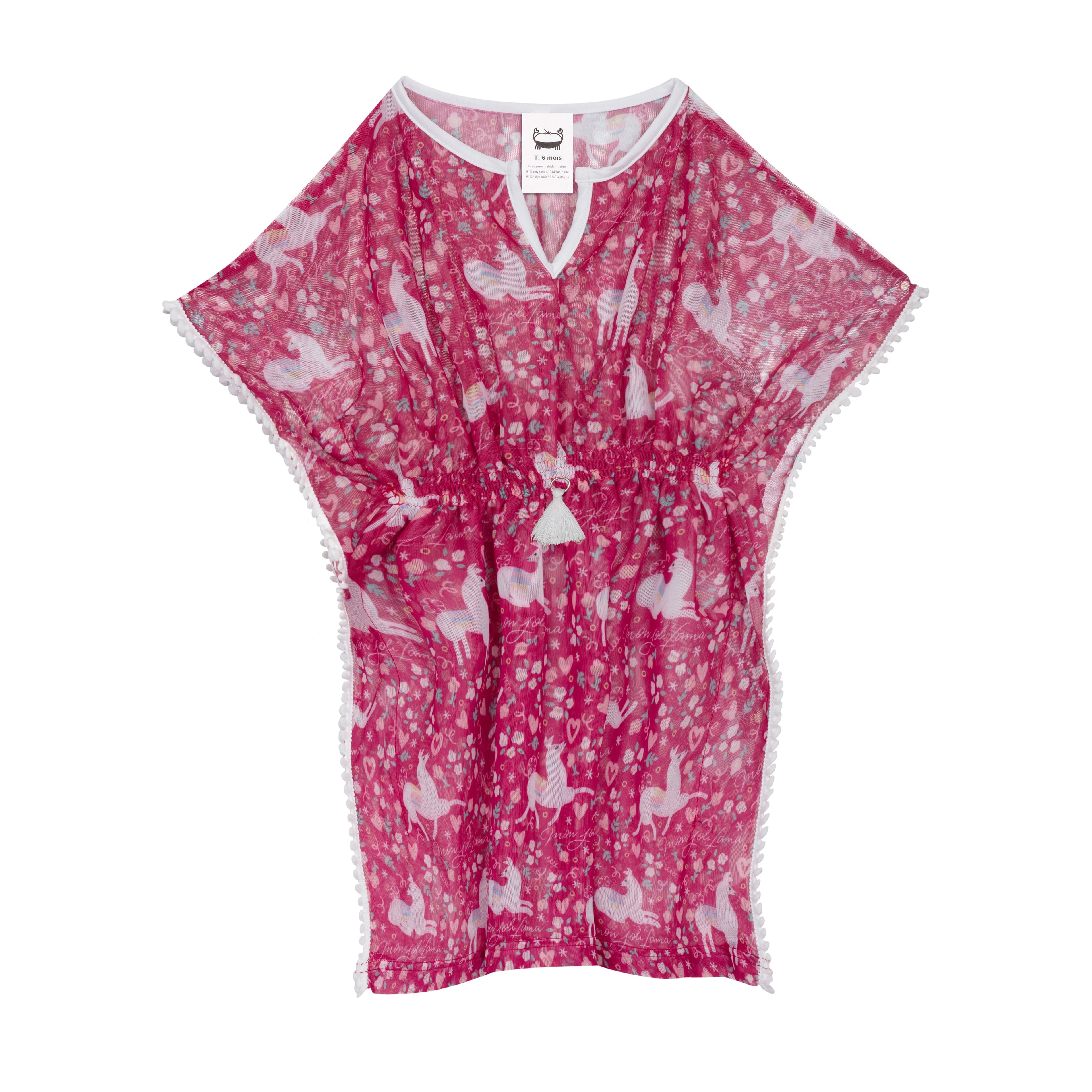 Tunique de bain lama framboise polly